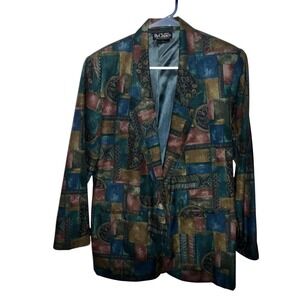 Vintage By Choice Sport‎ California Abstract Sport Jacket Women Medium 1 Button